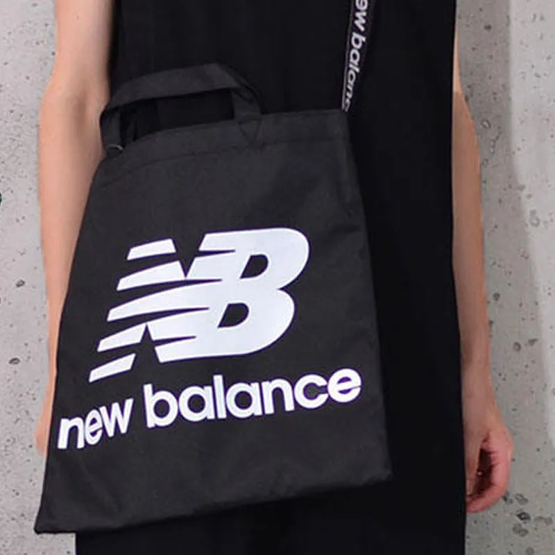 New Balance Fabric Tote Bag Shopping Bag Portable Crossbody Bag Shoulder Bag Unisex Black-3