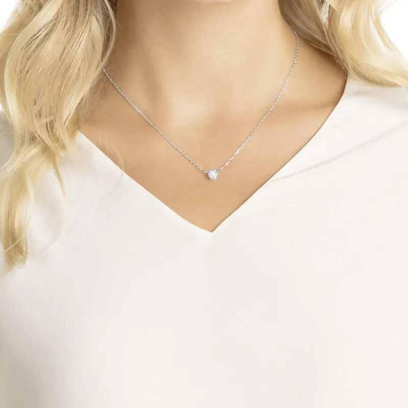 Swarovski Stilla Attract Faux Crystal Necklaces Women's Silver-3