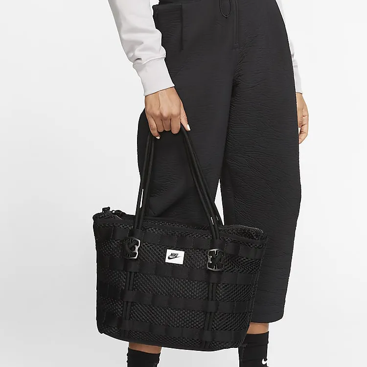 Nike Air Tote Bag Polyester Tote Bag Shopping Bag Shoulder Bags Handbags Regular Unisex Pure Black-4