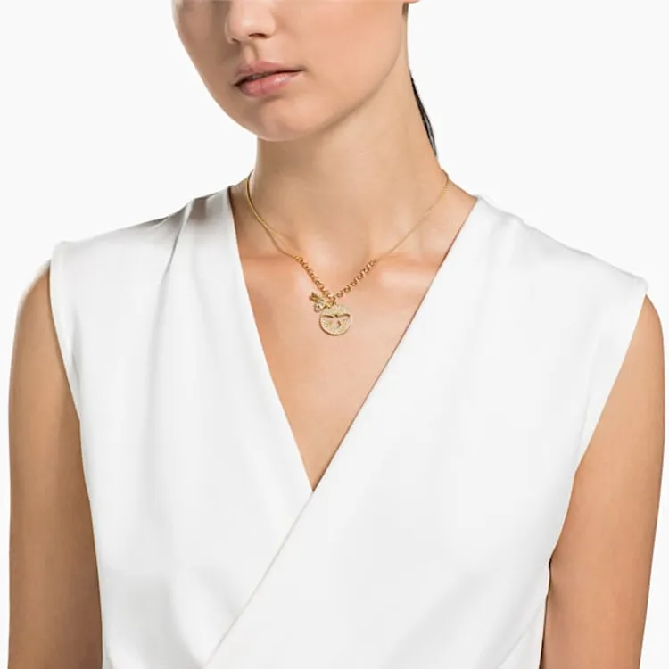 Swarovski LISABEL Gold Plated Necklaces Women's Gold-2