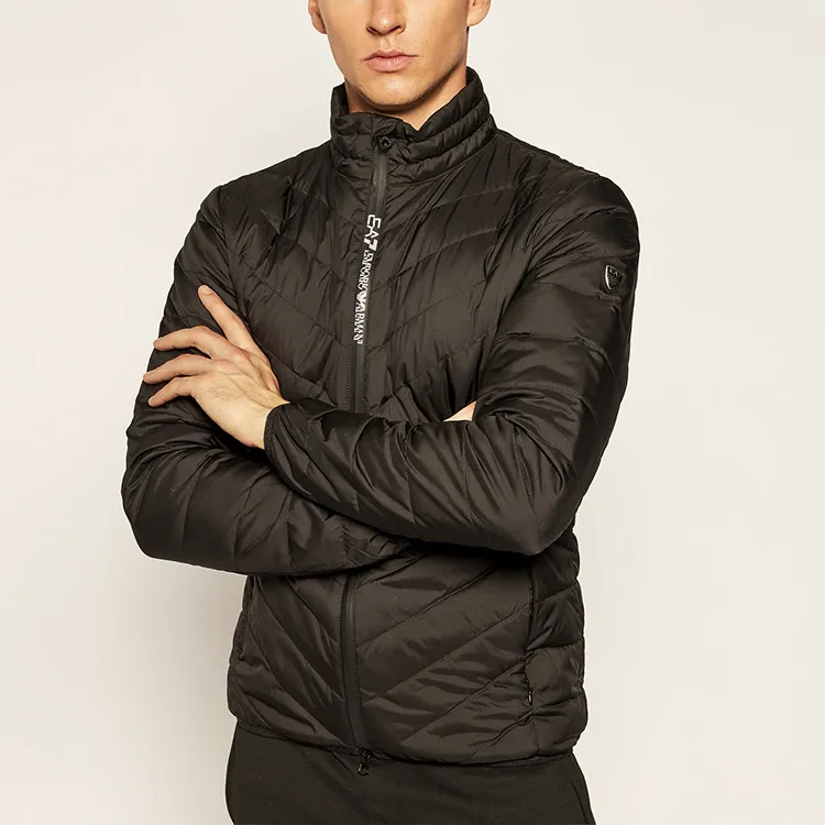 EMPORIO ARMANI Logo-Patch Zipped Quilted Jacket-2