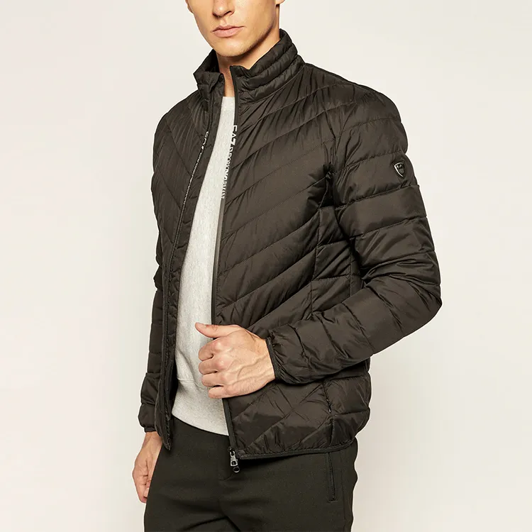 EMPORIO ARMANI Logo-Patch Zipped Quilted Jacket-3