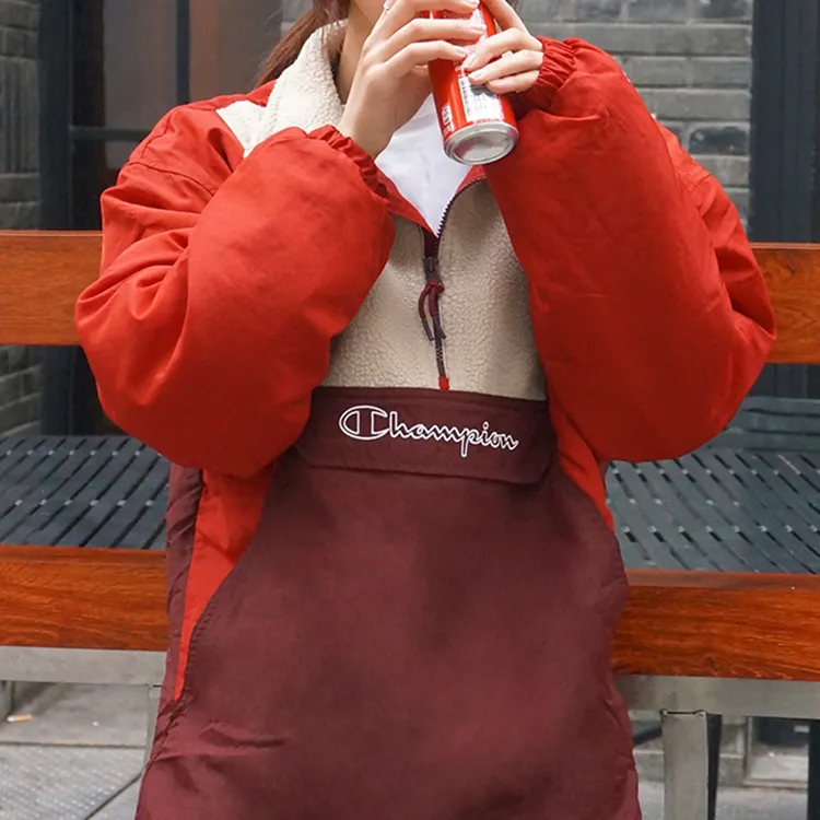 Champion Velvet-feel Coat US Version Unisex Red-2