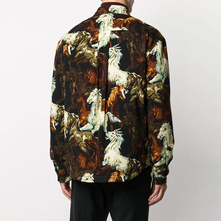 KENZO Shirts Men Black Brown-3
