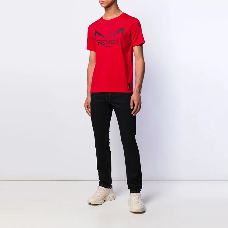 FENDI T Shirts Men Red-2