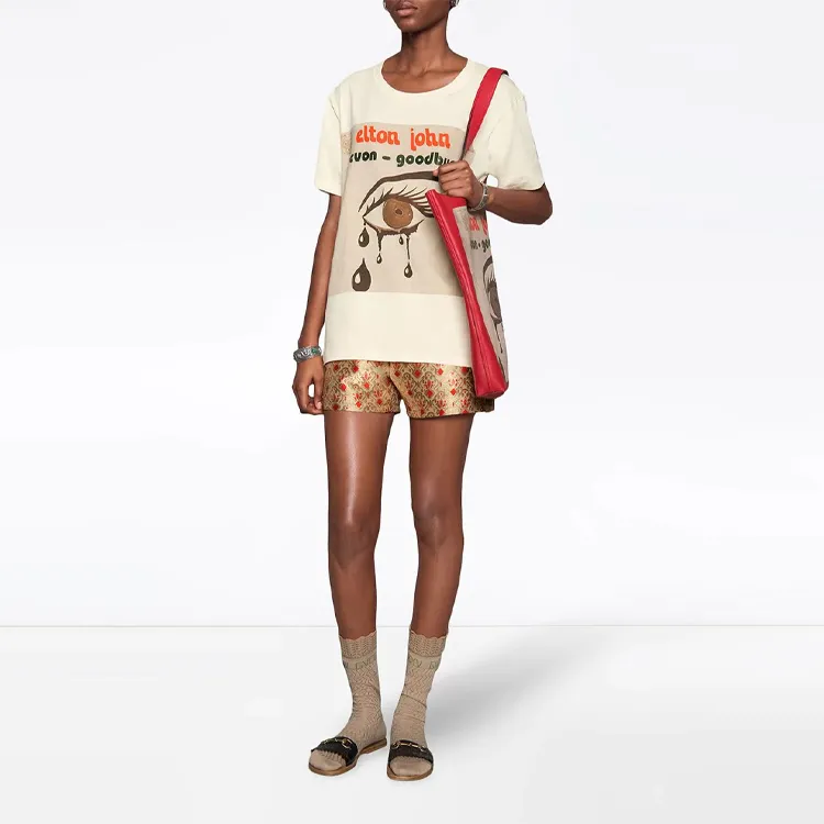 GUCCI T Shirts Unisex Beige-3