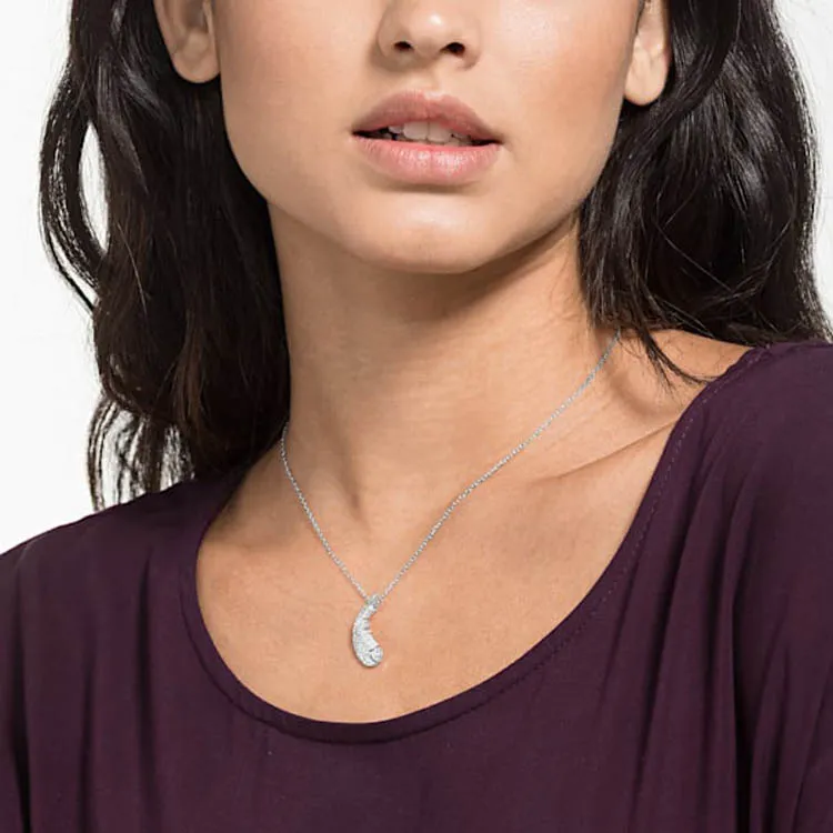 Swarovski Rhodium Plated Necklaces Women's White-3
