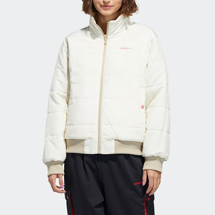 Adidas Neo Puffer Jacket Winter Women's Gray Stone Khaki Brown-4