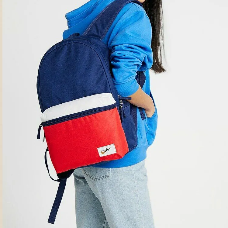 Nike Heritage Polyester Backpack Regular Unisex Space Blue/University Red/Wheat Yellow-3