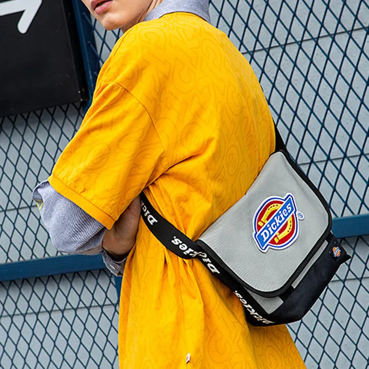 Dickies Polyester Messenger Bag, Shoulder Bag, Crossbody Bag Medium Size Unisex Shadow Gray-4