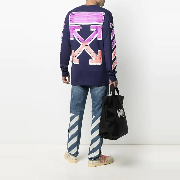 OFF WHITE Diag Marker Arrow L/S Tee-2