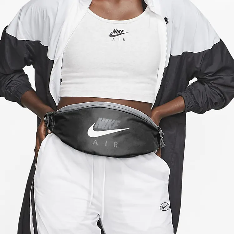 Nike Polyester Crossbody Bag, Fanny Pack Regular Unisex Black Gray-3