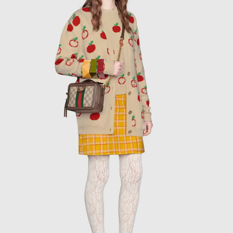 GUCCI Canvas With Leather Camera Bag, Box Bag, Handbag, Shoulder Bag, Crossbody Bag Mini Women's Ebony-8