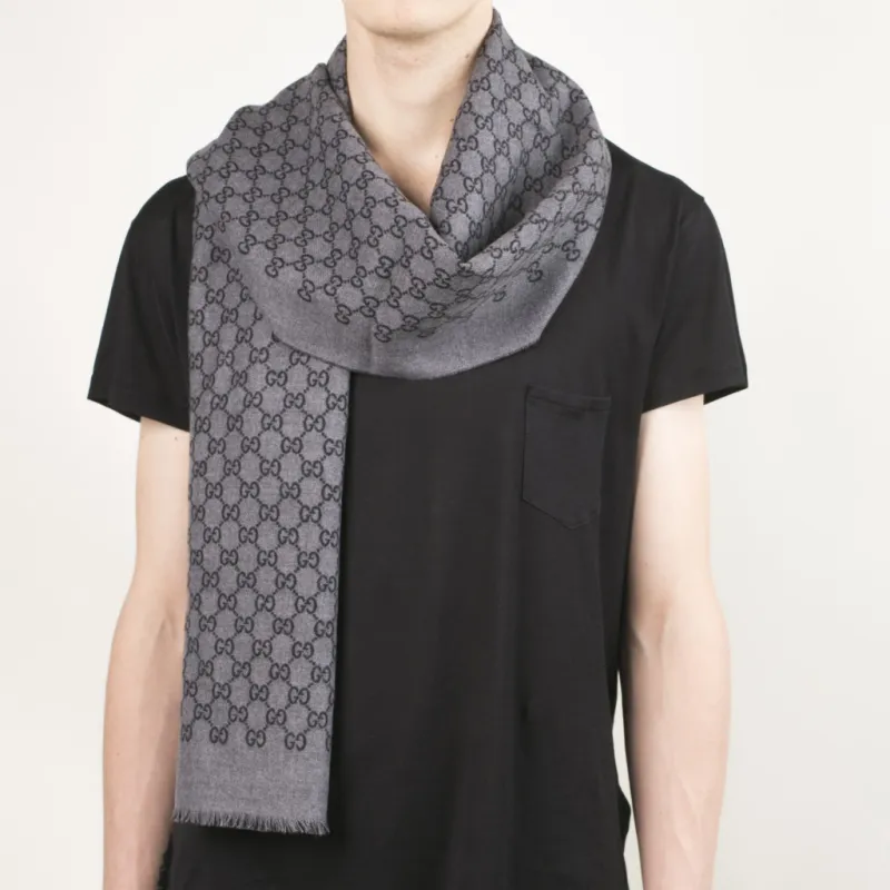 GUCCI Double Jacquard Gg Wool Scarf-3