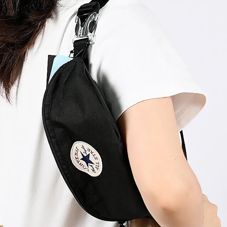 Converse Polyester One Shoulder Crossbody Fanny Pack Regular Unisex Black-2