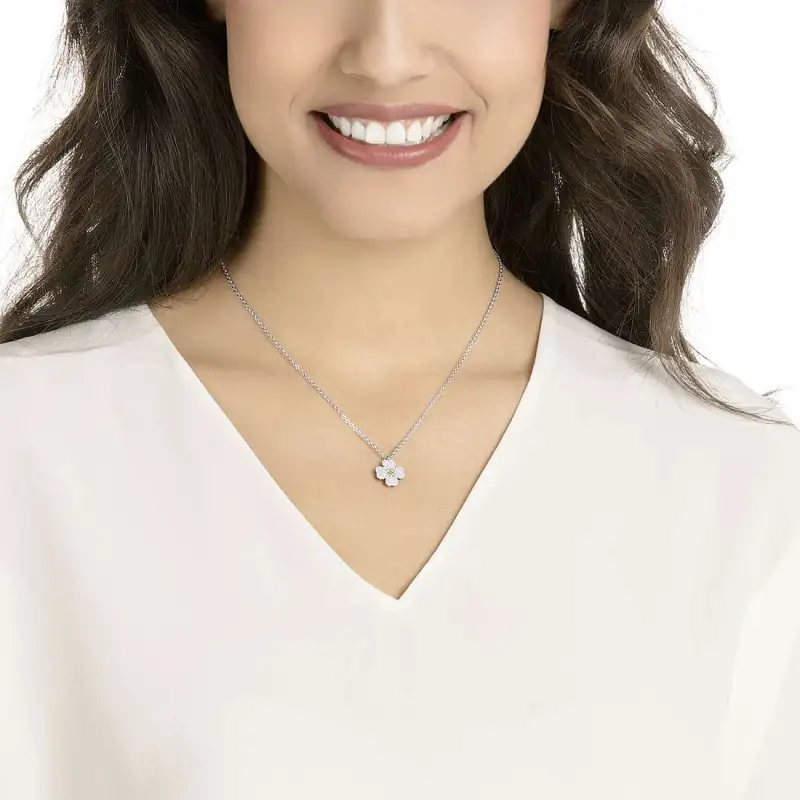 Swarovski Latisha Gold Plated Necklace, Silver Black Women's-4