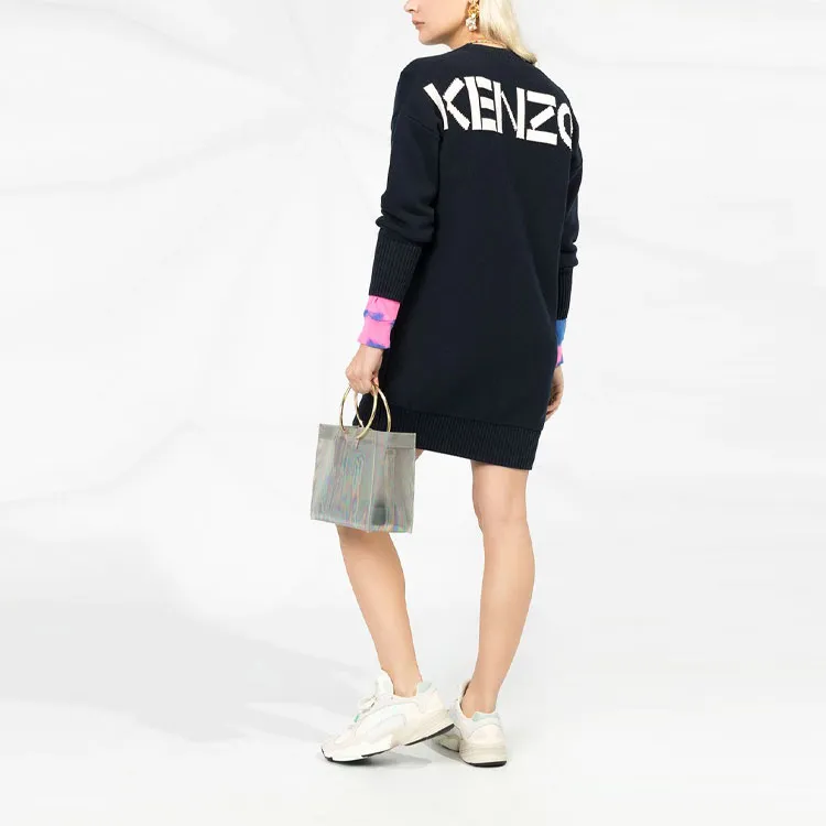 KENZO Short Sleeved Dresses Women's Navy-4