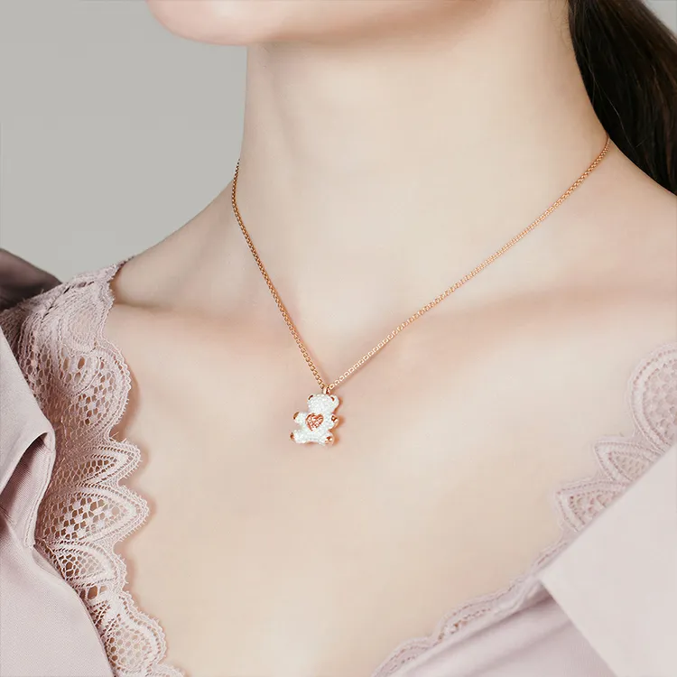 Swarovski Alloy Necklaces Women's Gold-3