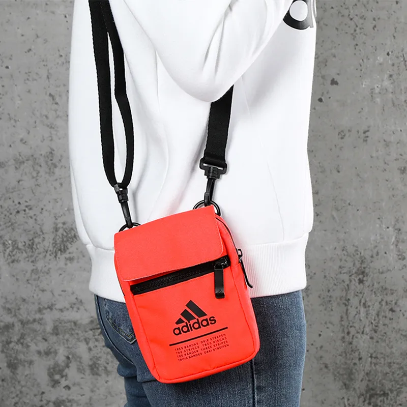 Adidas Polyester One Shoulder Handbag Crossbody Bag Regular Unisex Red-3