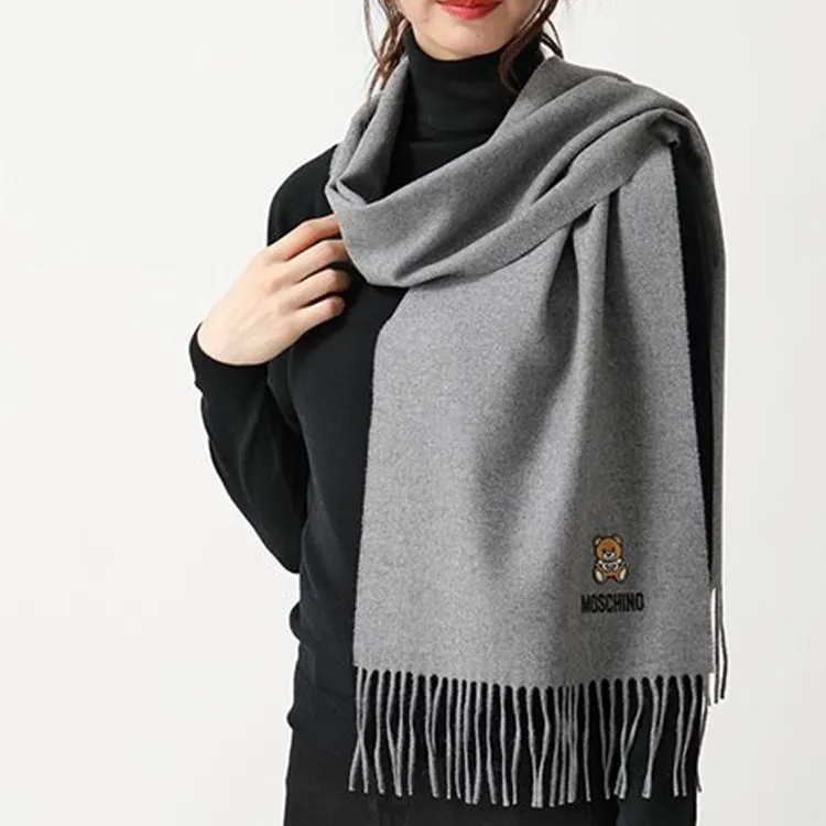 MOSCHINO Knit Scarves Unisex Light Gray-2
