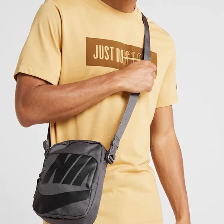 Nike Polyester Shoulder Bag, Crossbody Bag Unisex Black Gray-4