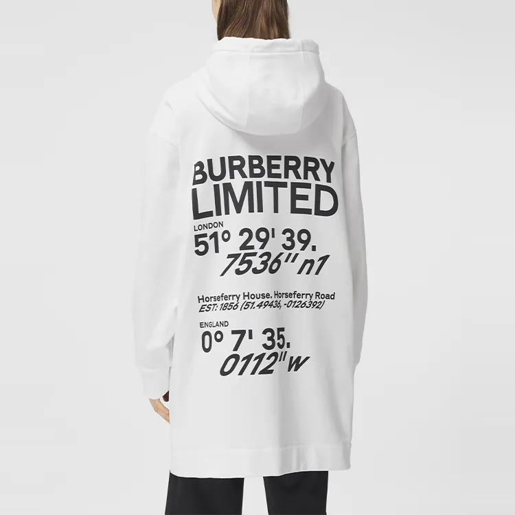 Burberry Coordinates Print Oversized Hoodie 'White'-2