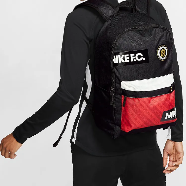 Nike Polyester Backpack Regular Unisex Black Red-5