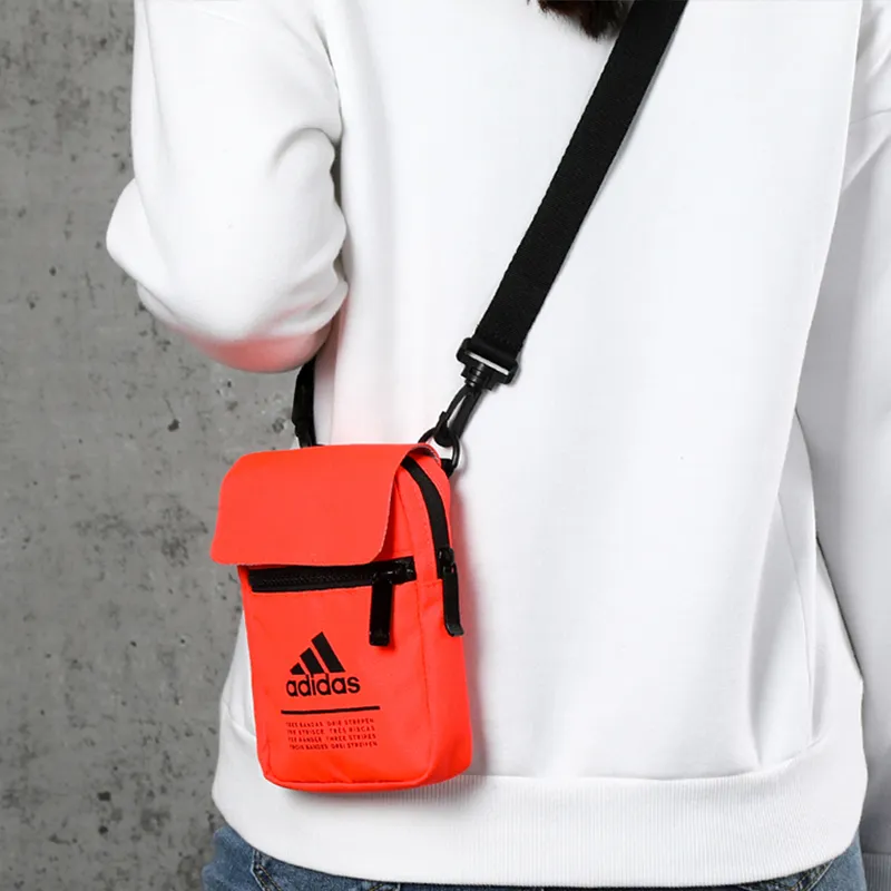 Adidas Polyester One Shoulder Handbag Crossbody Bag Regular Unisex Red-4
