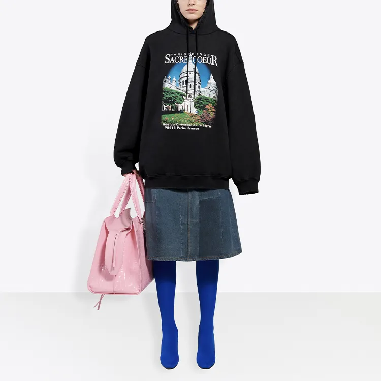 Balenciaga Sacré Cœur Sport Hoodie 'Black'-2