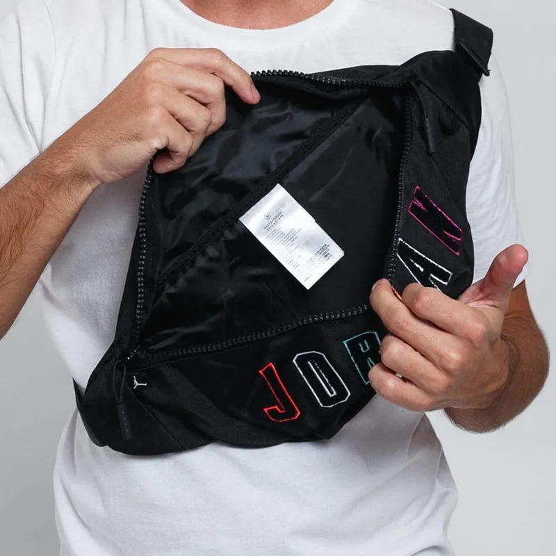 Jordan Polyester Crossbody Bag Sling Bag Fanny Pack Small Size Unisex Black-2