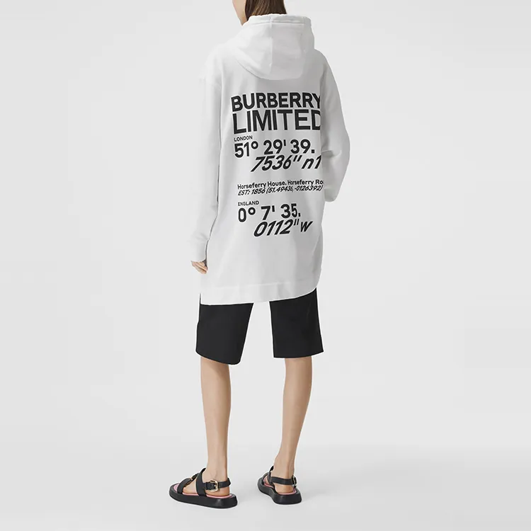 Burberry Coordinates Print Oversized Hoodie 'White'-3