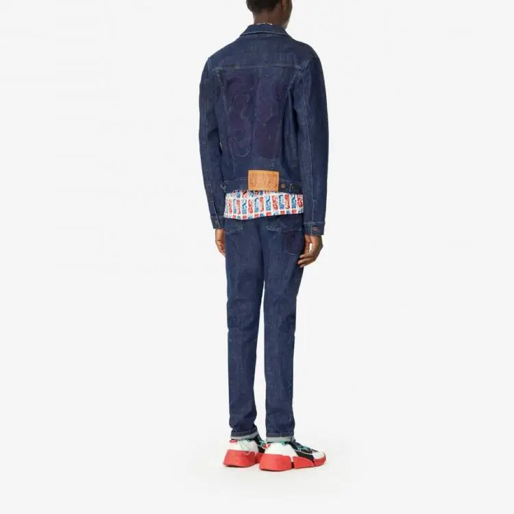 KENZO Denim Jackets Men Dark Sky Blue-5