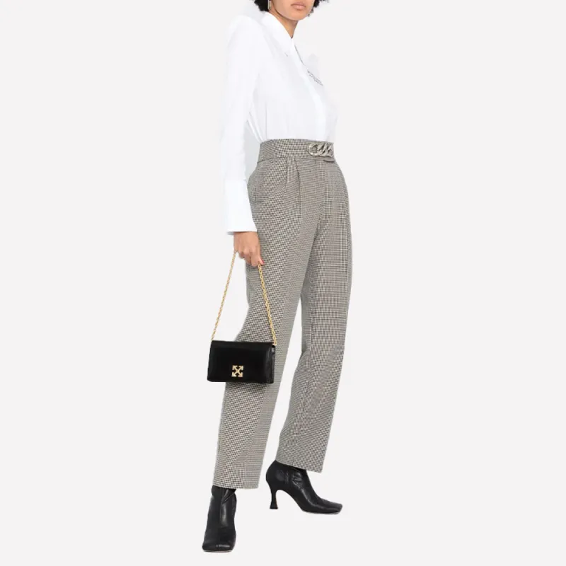 OFF WHITE Calfskin Crossbody Bag, Shoulder Bag Women's Black-6