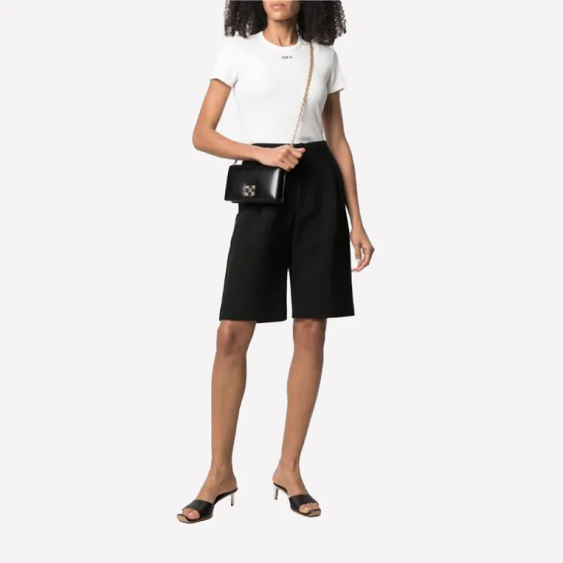 OFF WHITE Calfskin Crossbody Bag, Shoulder Bag Women's Black-8