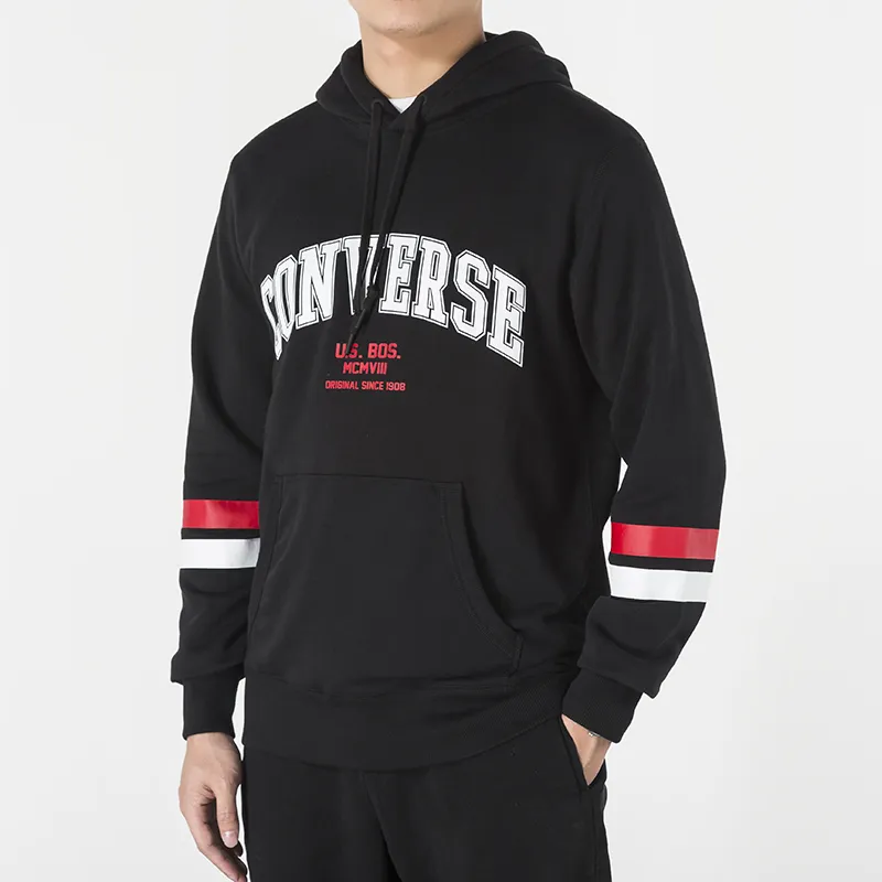 Converse Collegiate Text Sweatshirts Men Black-4