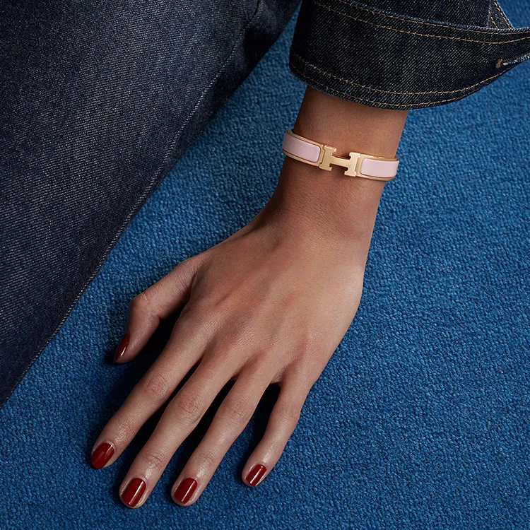 HERMES Clic H Rose Gold Plated Bangles Women's-1