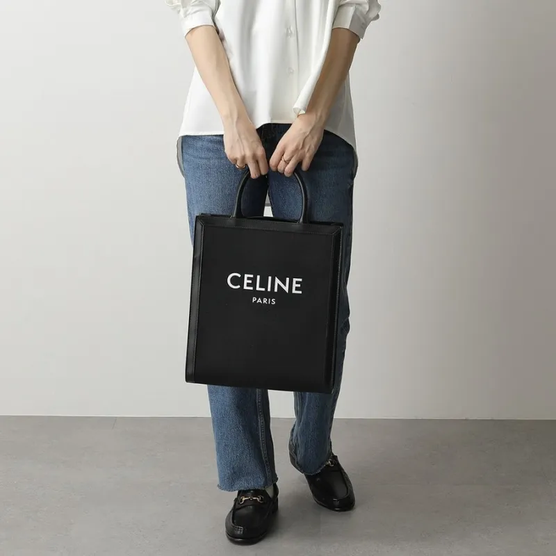 CELINE Fabric With Cow Leather Trunk Bag, Tote Bag, Shopping Bag, Crossbody Bag, Shoulder Bag, Handbag Unisex Black-8