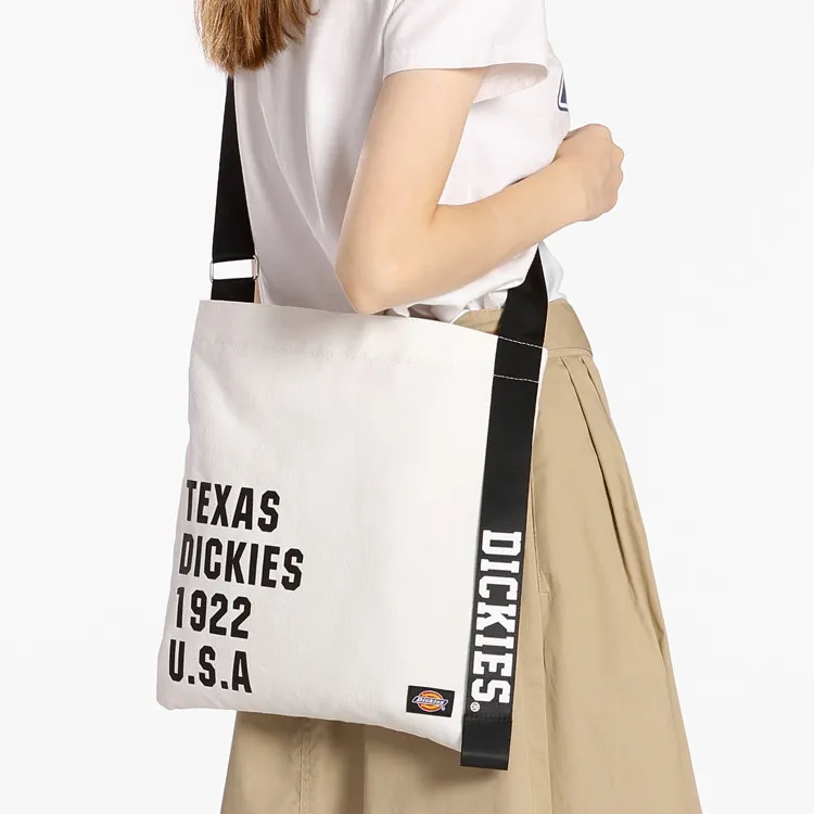 Dickies Cotton Tote Bag, Shopping Bag, Crossbody Bag Regular Unisex White-6