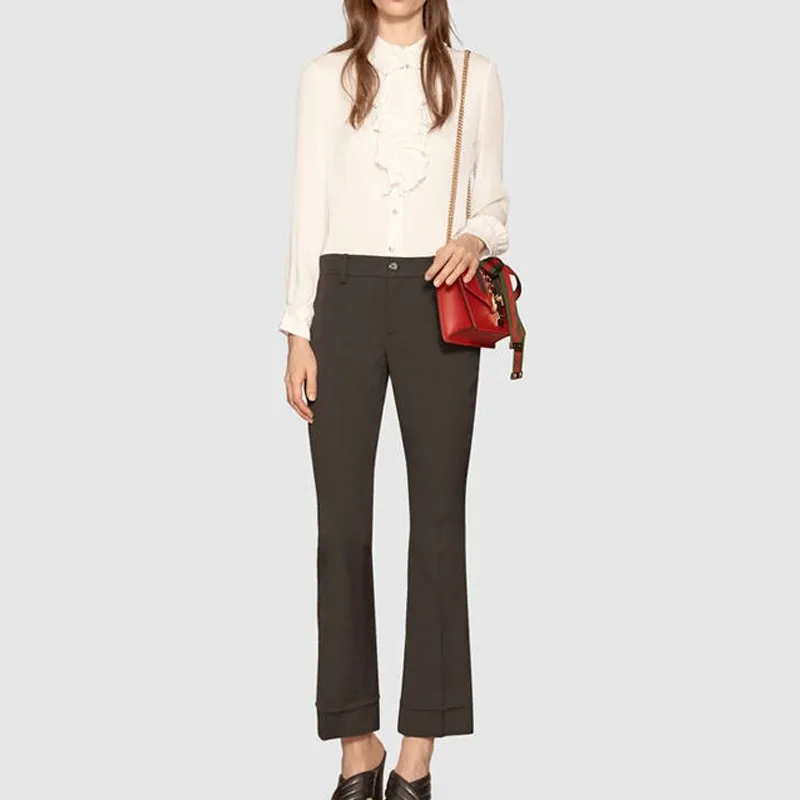 GUCCI Sylvie Cow Leather Crossbody Bags Shoulder Bags Women's Red-5