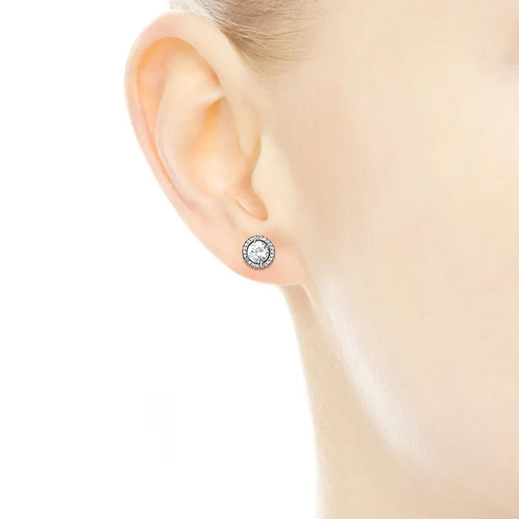 Pandora Stud Earrings Women's Silver-2