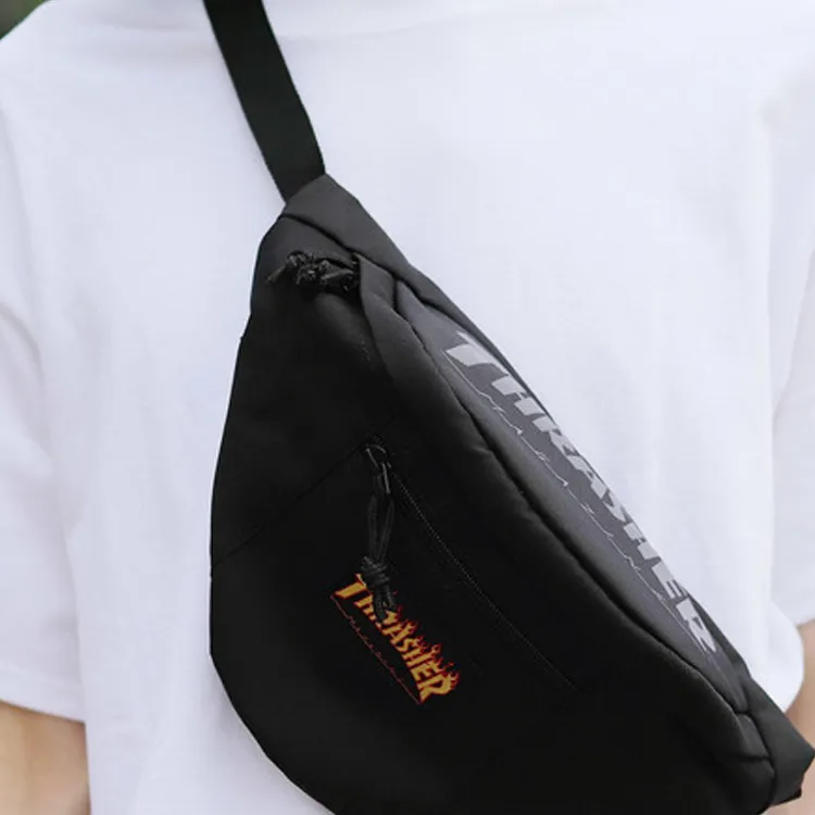 Thrasher Polyester Crossbody Bags Fanny Pack Regular Unisex Black-7