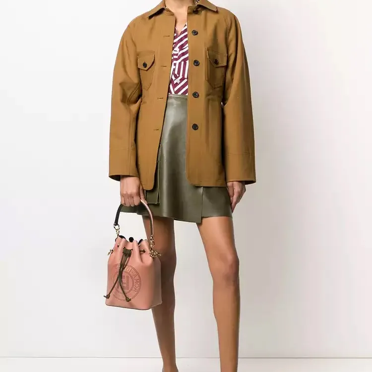 FENDI Mon Tresor Calfskin Bucket Bag Handbag Shoulder Bag Crossbody Bag Small Size Women's Dark Pink-6