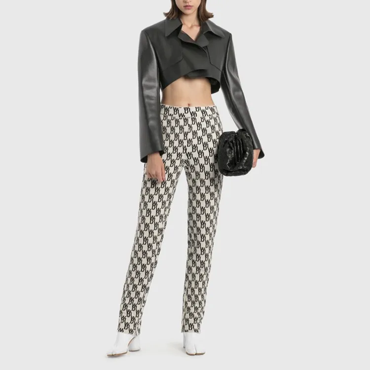 WE11DONE Logo Pattern Knitted Leggings-1