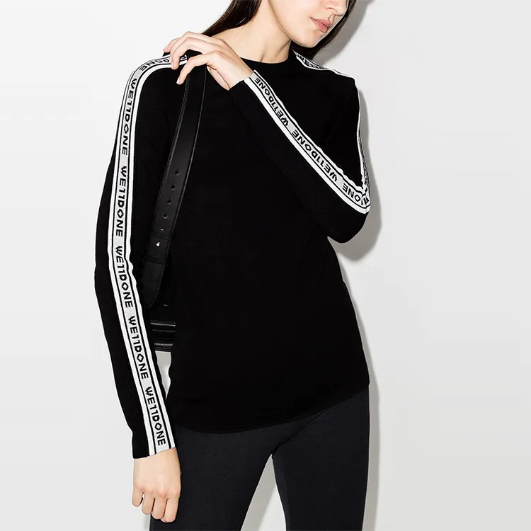WE11DONE Slim Fit Sweater Women's Black-1