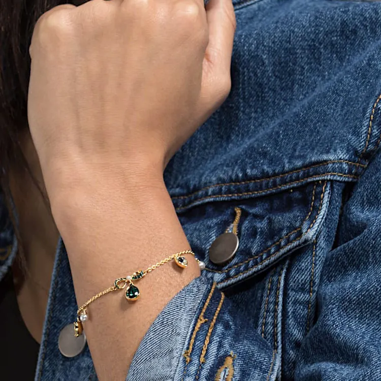 Swarovski Black Baroque Bracelets Women's Gold/Green-2