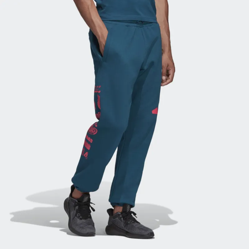 Adidas Knitted Sweatpants Men Blue-4