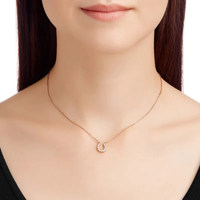 Swarovski Towards Faux Crystal Stone Necklaces Women's White, Rose Gold Tone Plated-2