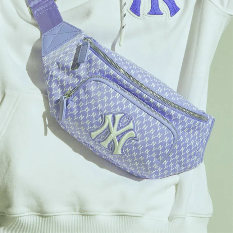 MLB Monogram Collection Nylon Shoulder Bag Crossbody Bag Fanny Pack Regular Unisex Haze Blue-6