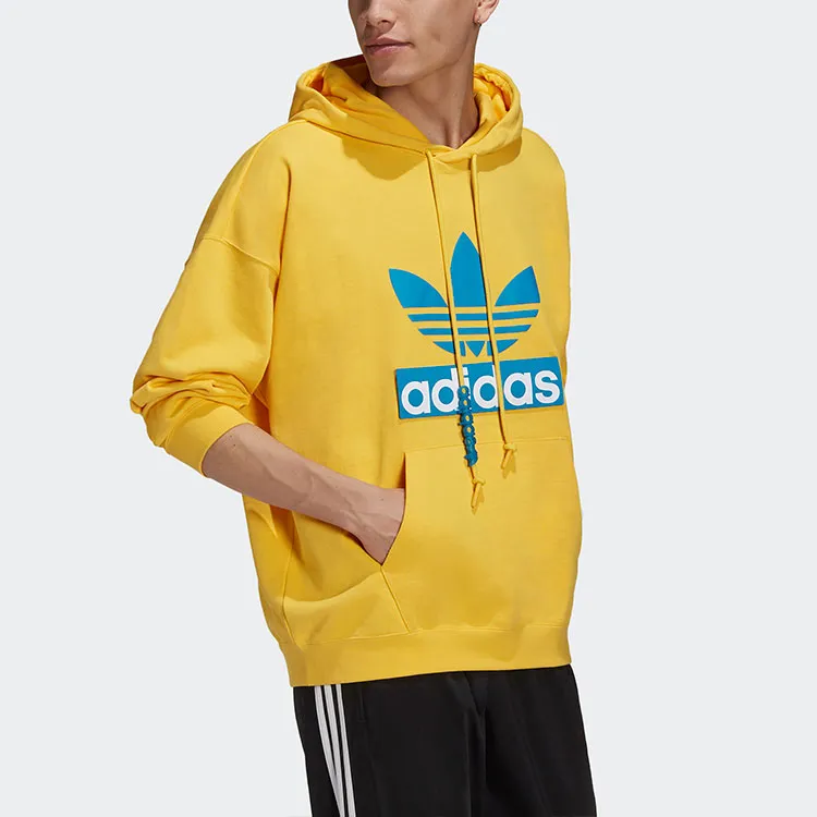 Adidas Originals BIG TREFOIL HOODIE Sweatshirt Men's Sunlight Yellow-2