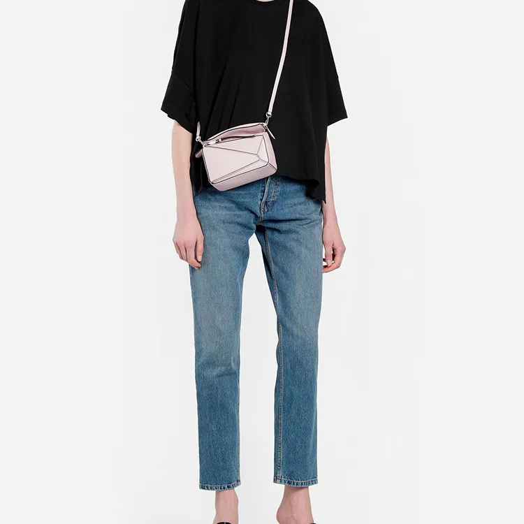 LOEWE Puzzle Leather Crossbody Bag Mini Women's Ice Pink-4